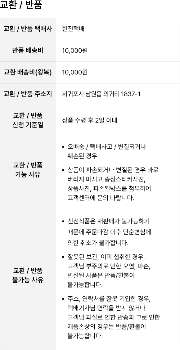 교환/반품안내